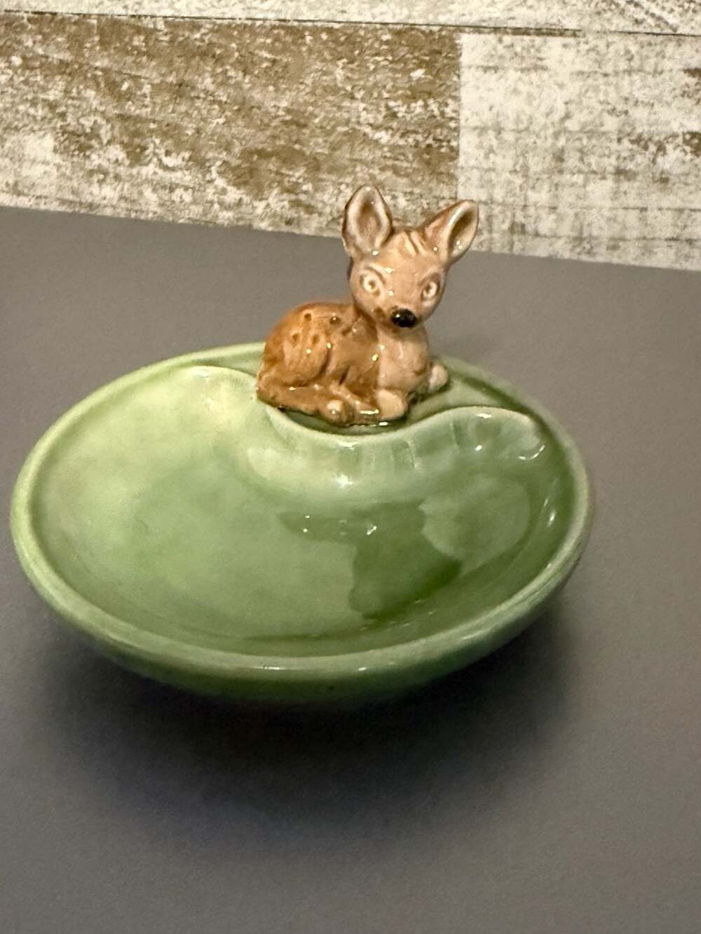 Wade Deer Fawn Trinket Dish Green Porcelain